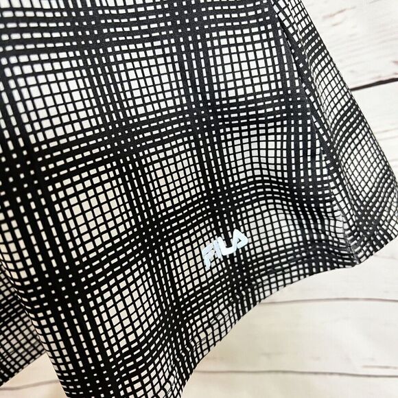 Fila Tank Top Racerback Sports Athletic Activewear Wicking Stretch Black & White - Picture 13 of 15